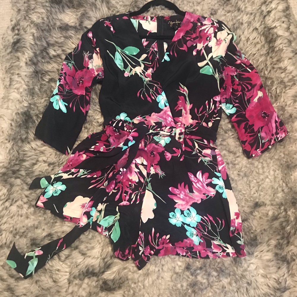 YUMI KIM 100% Silk, Floral Romper